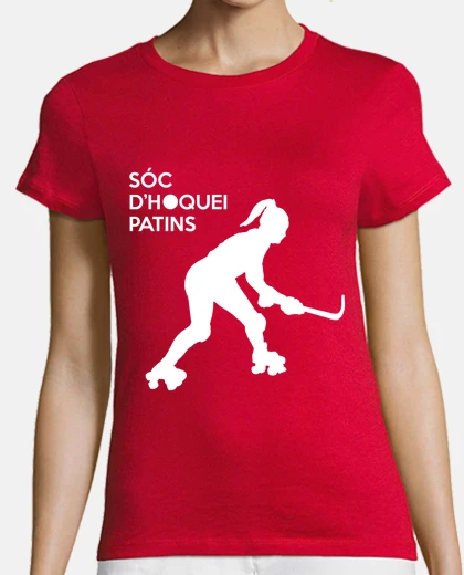 Playera hockey skates fem white