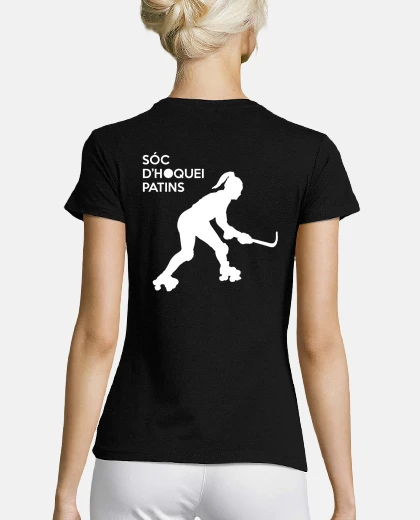 Playera hockey skates fem white