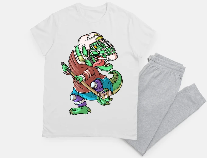 Pyjama hockey t-rex dinosaur