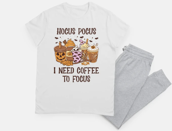 Pijama Hocus Pocus I Need Coffee to Focus Pijama