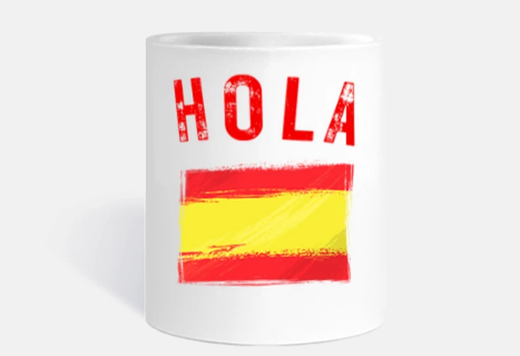Cup hola spanish flag spain