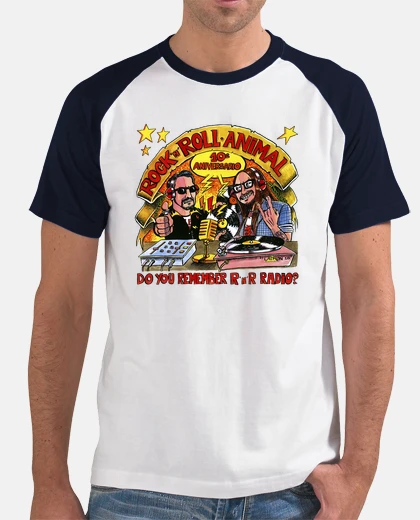 Hombre, estilo béisbol, blanca y azul marino