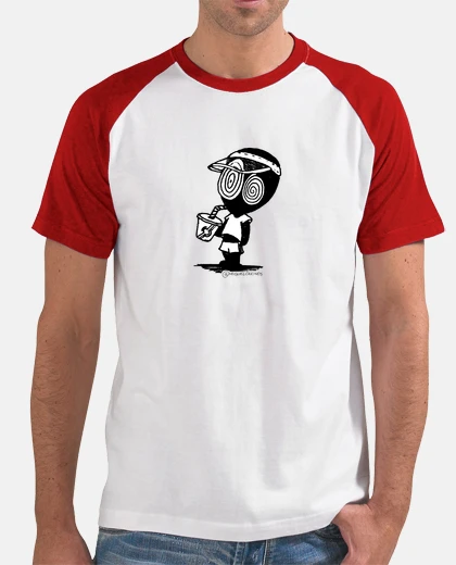 Hombre, estilo béisbol, blanca y roja