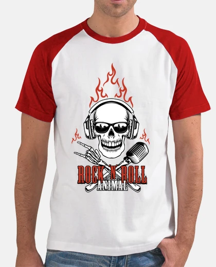 Hombre, estilo béisbol, blanca y roja