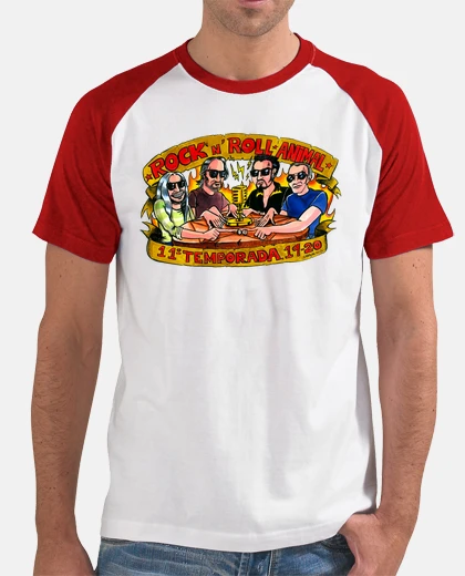 Hombre, estilo béisbol, blanca y roja
