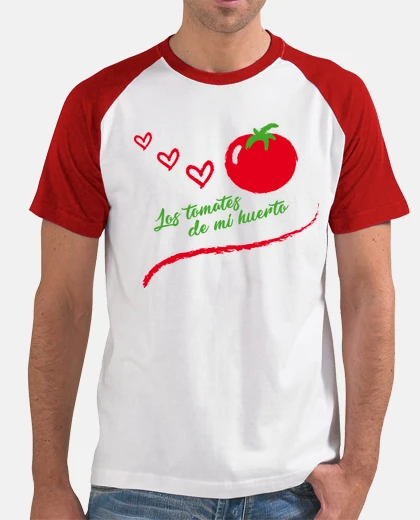 Hombre, estilo béisbol, blanca y roja, Tomate del huerto