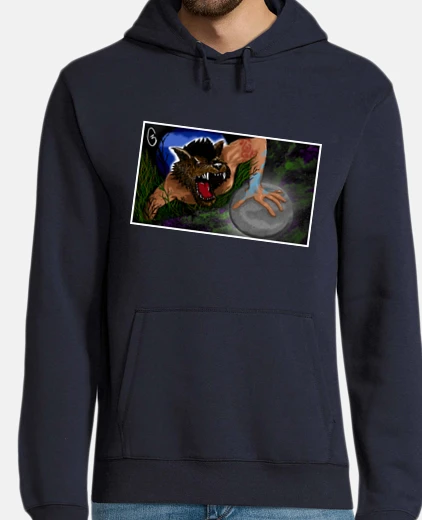 Sudadera Hombre, jersey con capucha, azul marino