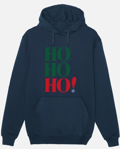 Sudadera hombre, jersey con capucha, azul marino ho ho ho