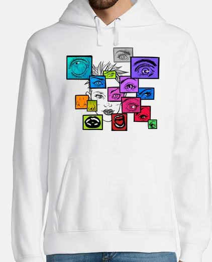 Sudadera Hombre, jersey con capucha, blanco