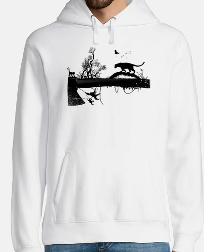 Sudadera Hombre, jersey con capucha, blanco
