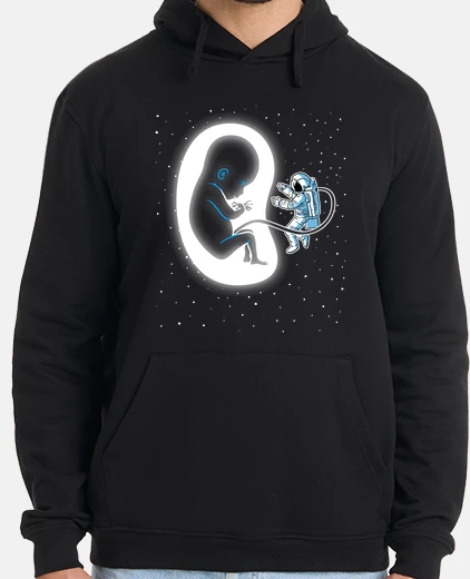 Sudadera Hombre, jersey con capucha, negro