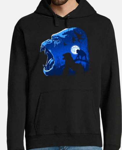 Sudadera Hombre, jersey con capucha, negro