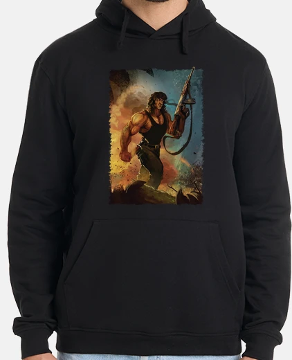 Sudadera Hombre, jersey con capucha, negro