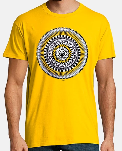 Camiseta Hombre, manga corta, amarillo mostaza, calidad extra