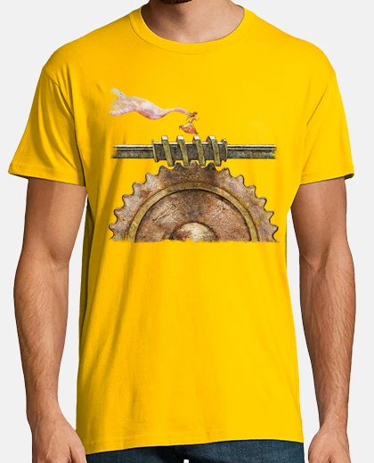 Camiseta Hombre, manga corta, amarillo mostaza, calidad extra