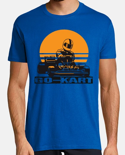 Camiseta Hombre, manga corta, azul royal, calidad extra, kart