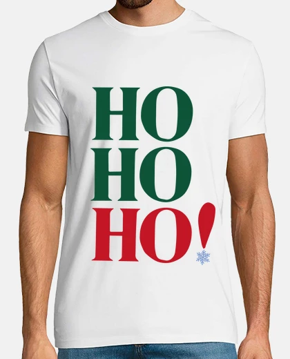 Playera Hombre, manga corta, blanco, calidad extra Ho Ho Ho