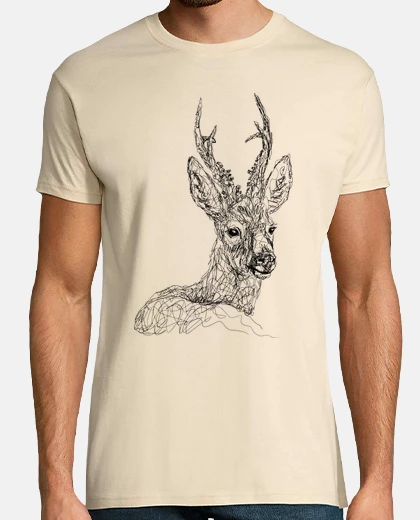 Camiseta Hombre, manga corta, crema, calidad extra
