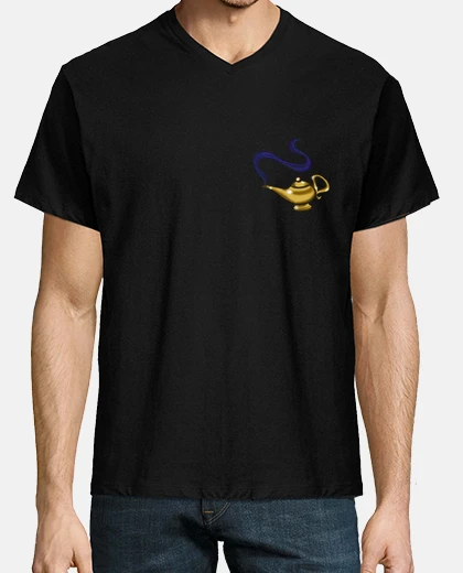 Camiseta Hombre, manga corta cuello pico cerrado, negro