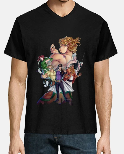 Playera Hombre, manga corta cuello pico cerrado, negro