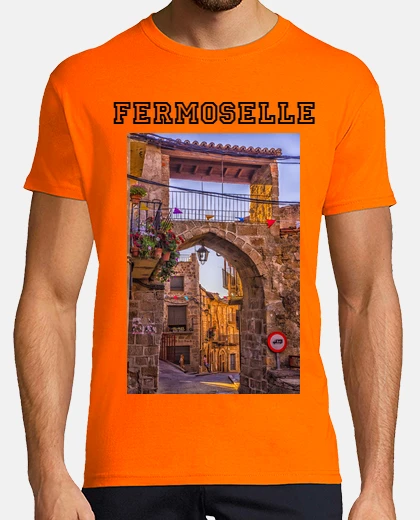 Hombre, manga corta, naranja, calidad extra