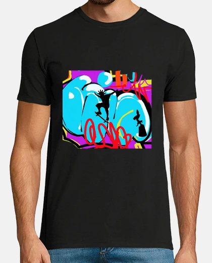 Camiseta Hombre, manga corta, negra, calidad extra
