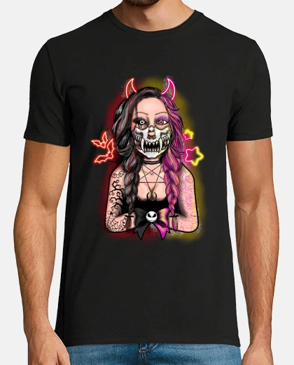 Camiseta Hombre, manga corta, negra, calidad extra