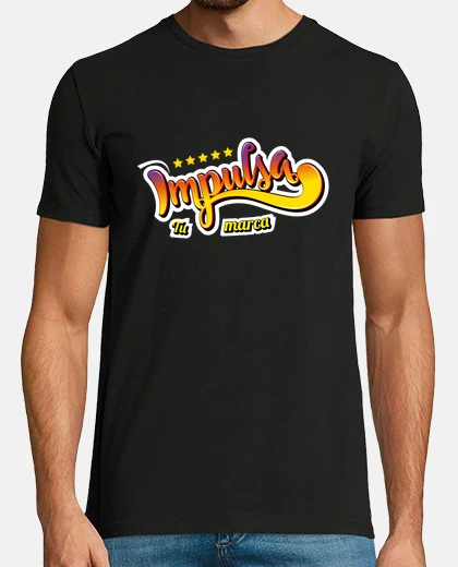 Camiseta Hombre, manga corta, negra, calidad extra