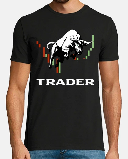 Camiseta Hombre, manga corta, negra, calidad extra, trader