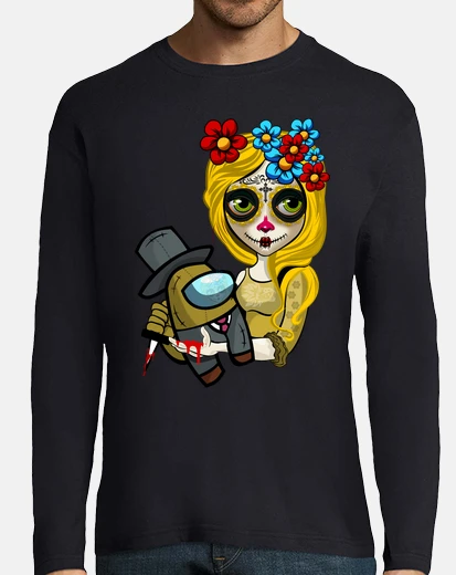 Camiseta Hombre, manga larga, azul marino