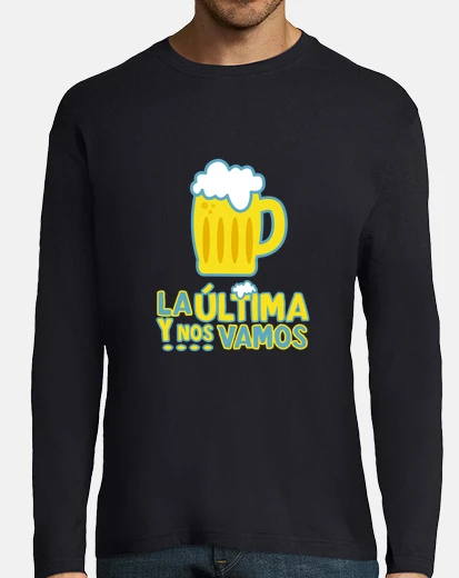 Camiseta Hombre, manga larga, azul marino