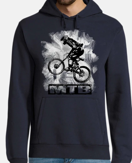 Sudadera Hombre, sudadera con capucha, azul marino, mtb