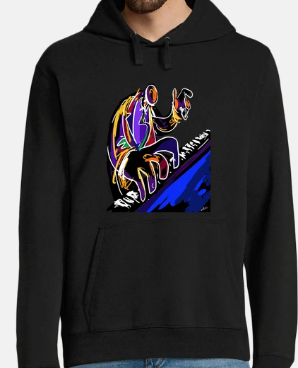 Sudadera Hombre, sudadera con capucha, negro