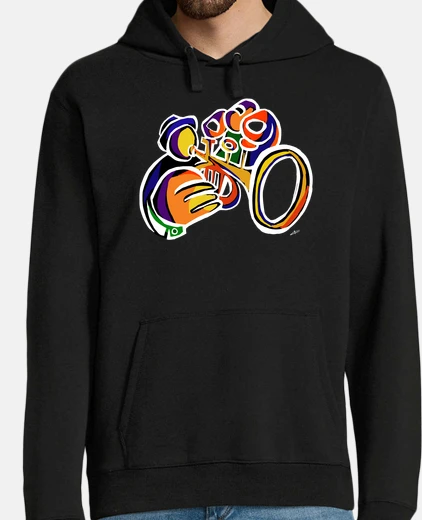 Sudadera Hombre, sudadera con capucha, negro