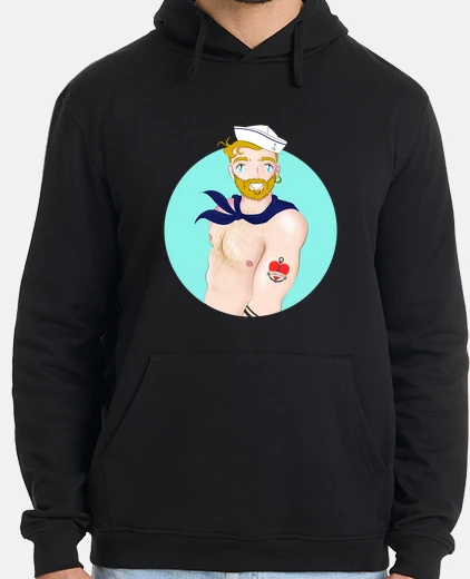 Sudadera Hombre, sudadera con capucha, negro