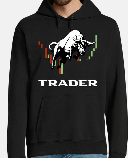 Sudadera Hombre, sudadera con capucha, negro, trader