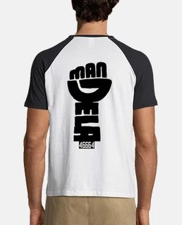Hombre, estilo béisbol, blanca y azul marino