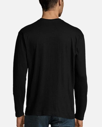 Polera manga larga online negra hombre