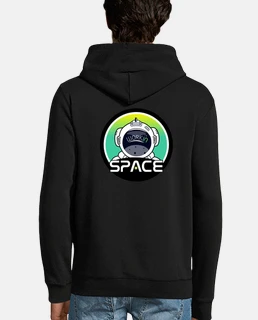 Hombre, sudadera con capucha, negro