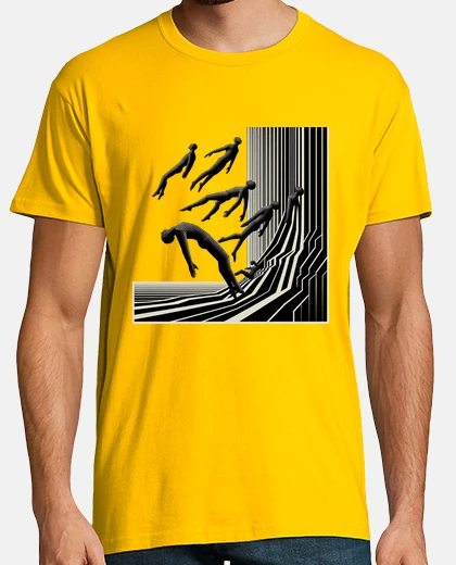 Camiseta hombres soñando op art