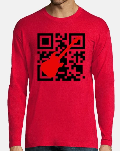 Tee-shirt homme guitare rouge à manches longues