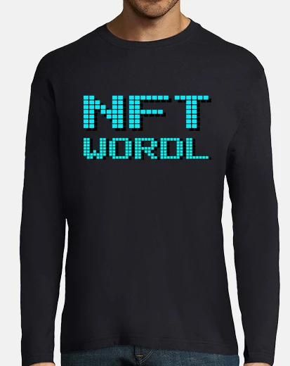 Tee-shirt homme, manches longues, bleu marine, nft