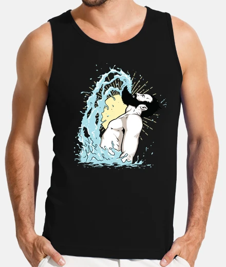 Tee-shirt homme sortant de l &#38; # 39; eau barbe hipster