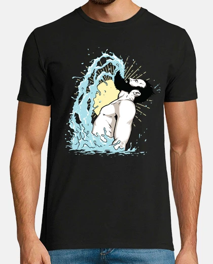 Tee-shirt homme sortant de l &#38; # 39; eau barbe hipster