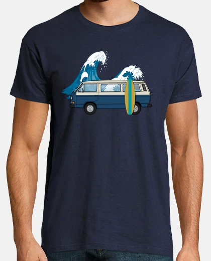 Tee-shirt homme surf van blue wave