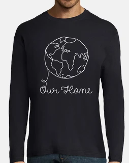 homme, manches longues, bleu marine, maison