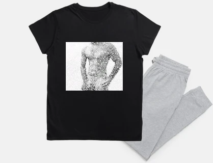 Homme nu tout en nuance de gris