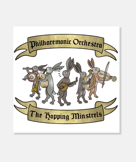 Lienzo Hopping Minstrels Orquesta de Conejos
