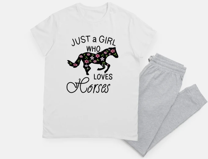 Pyjama horse lover girl