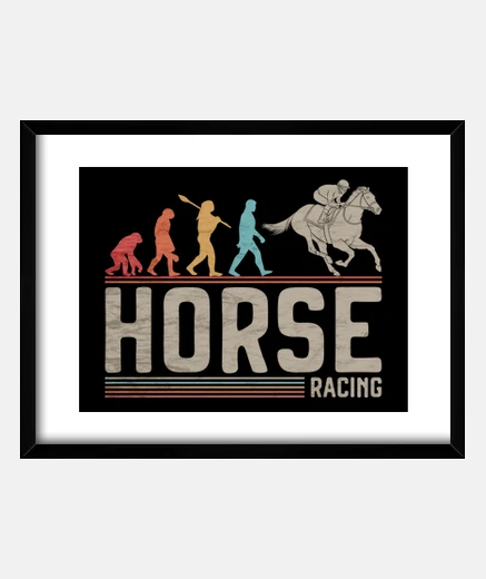 Framed horse racing horse riding